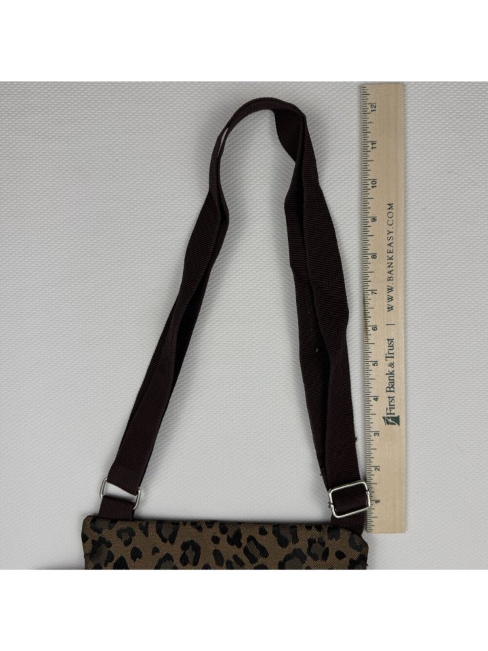 Leopard Print Crossbody Bag Adjustable Strap Multiple Zipper Pockets Purse - Picture 10 of 11